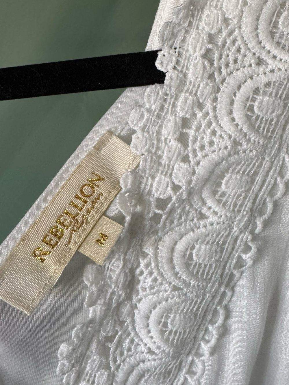 Rebellion White Lace-Trim V-Neck Maxi Dress - Picture 5 of 5